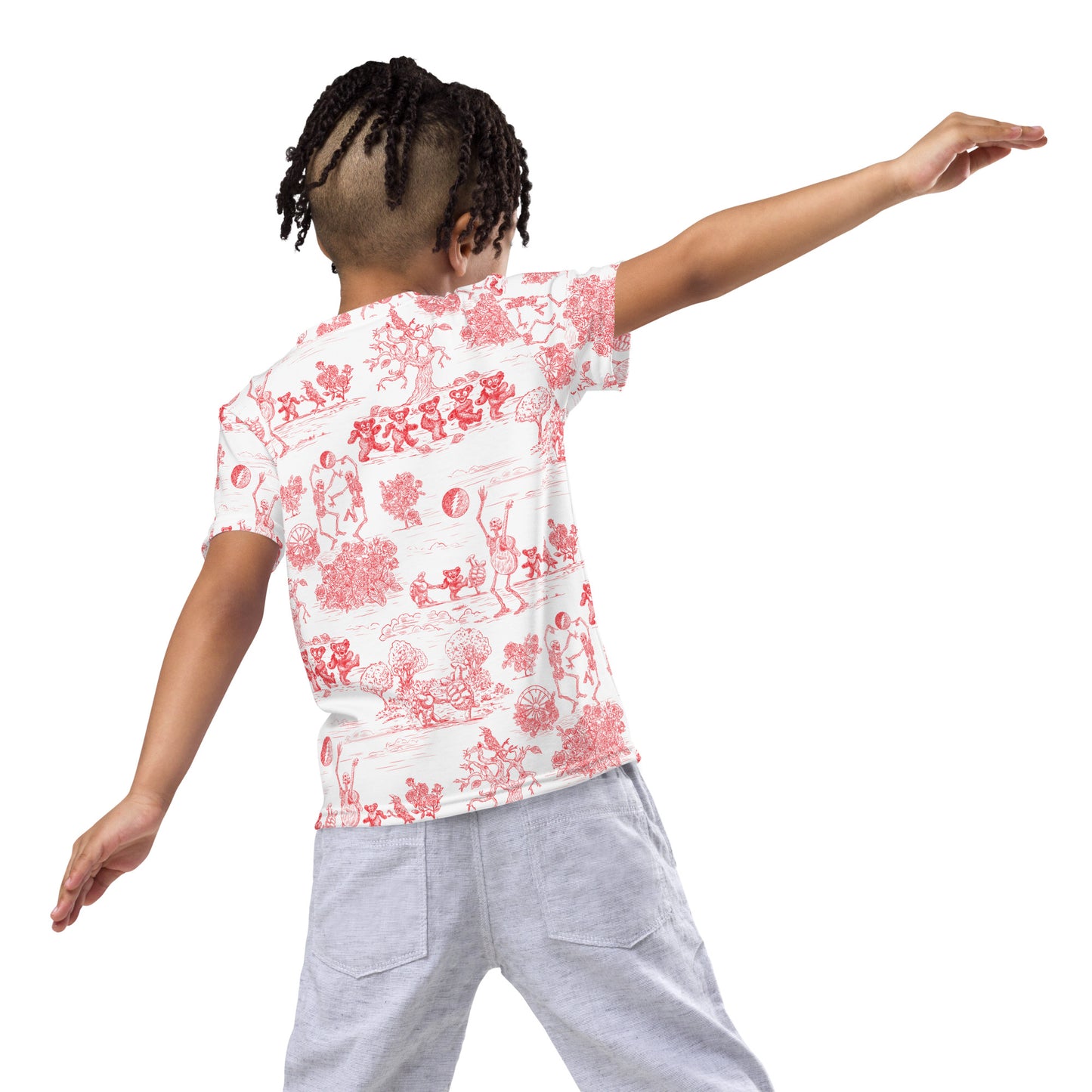 Keep On Dancin' - Red - All Over Print - Kids Crew Neck T-shirt