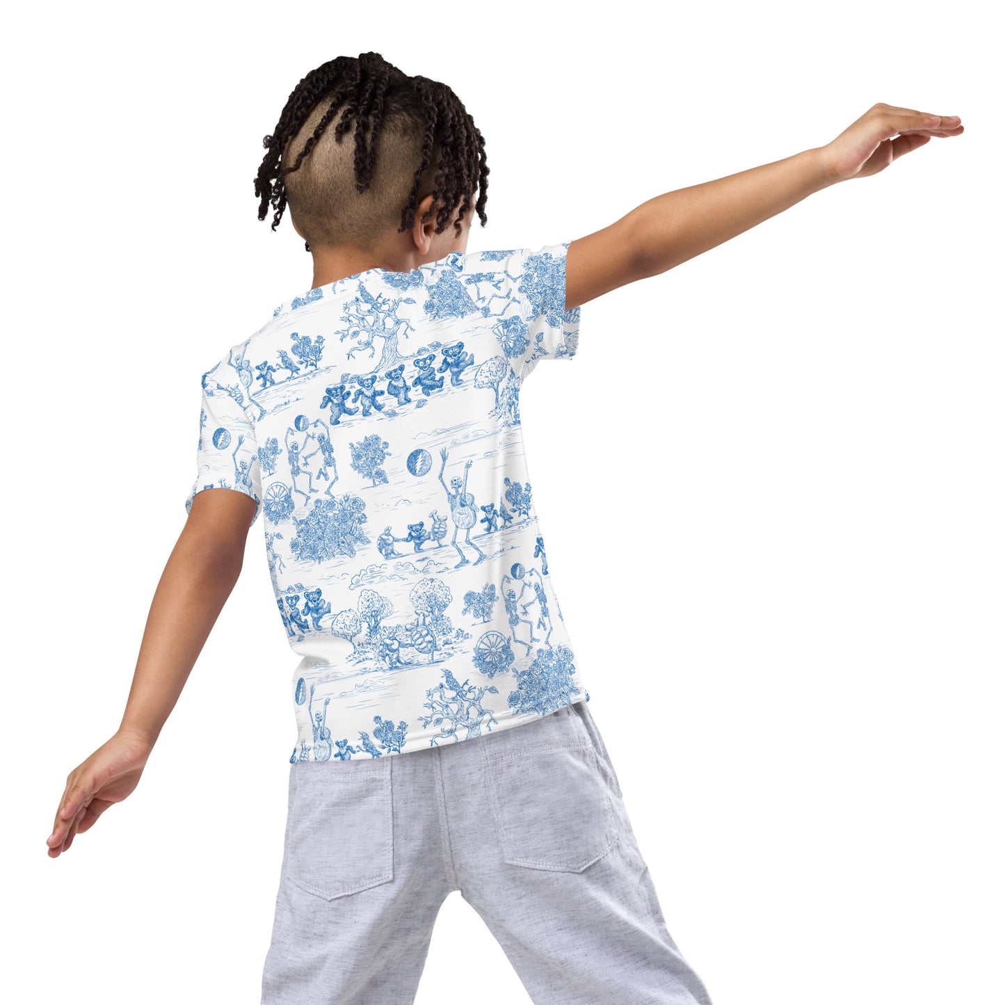 Keep On Dancin' - Blue - All Over Print - Kids Crew Neck T-Shirt