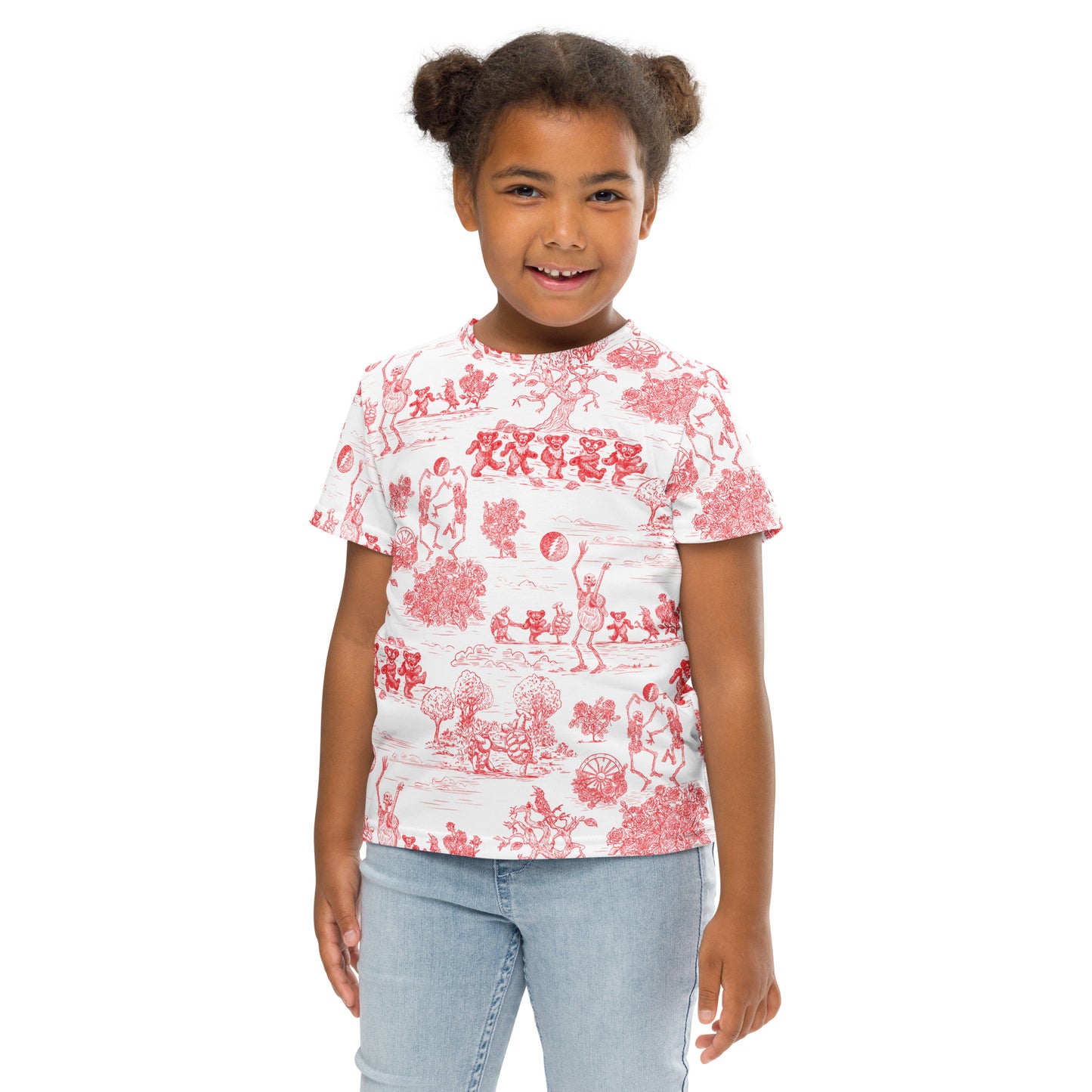 Keep On Dancin' - Red - All Over Print - Kids Crew Neck T-shirt