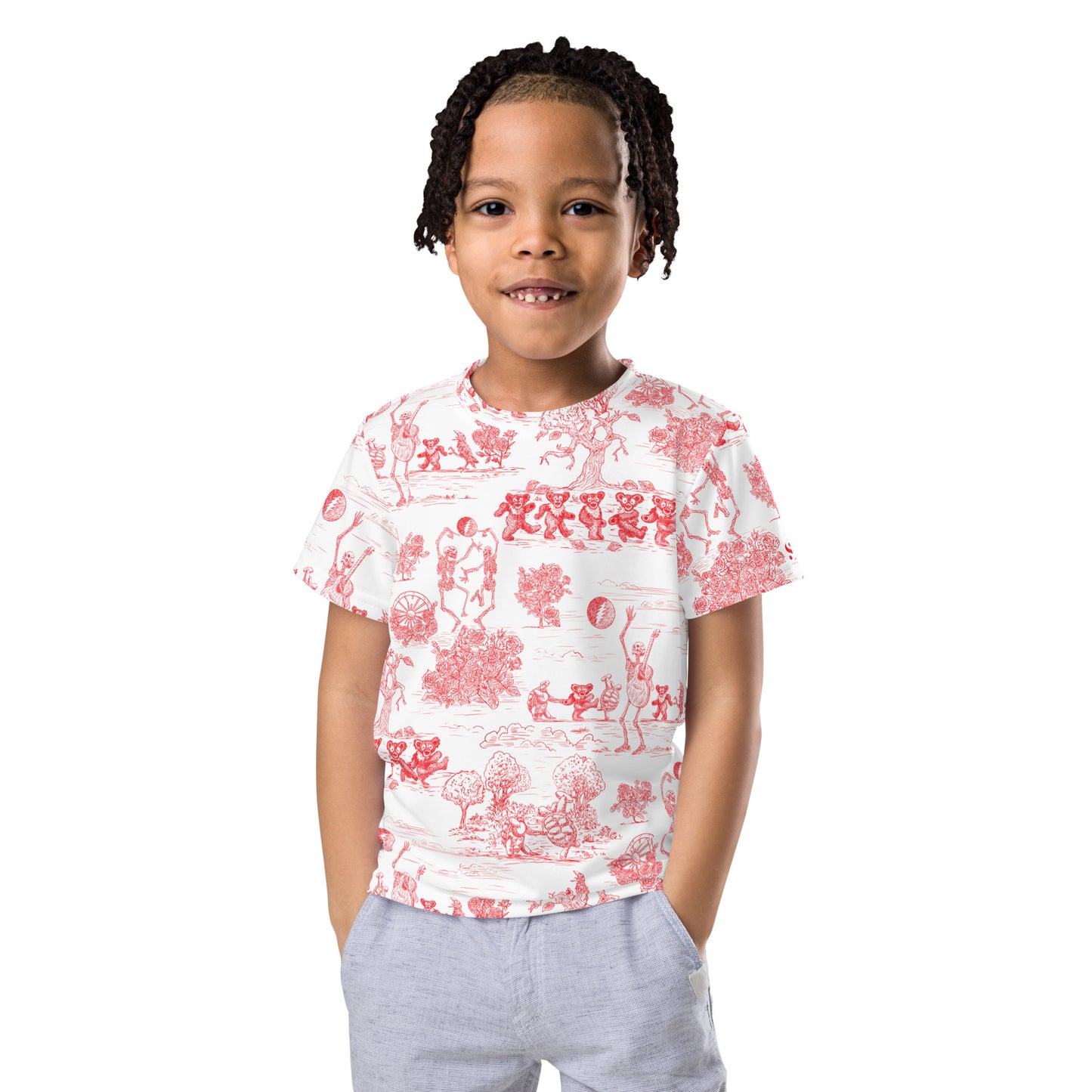 Keep On Dancin' - Red - All Over Print - Kids Crew Neck T-shirt