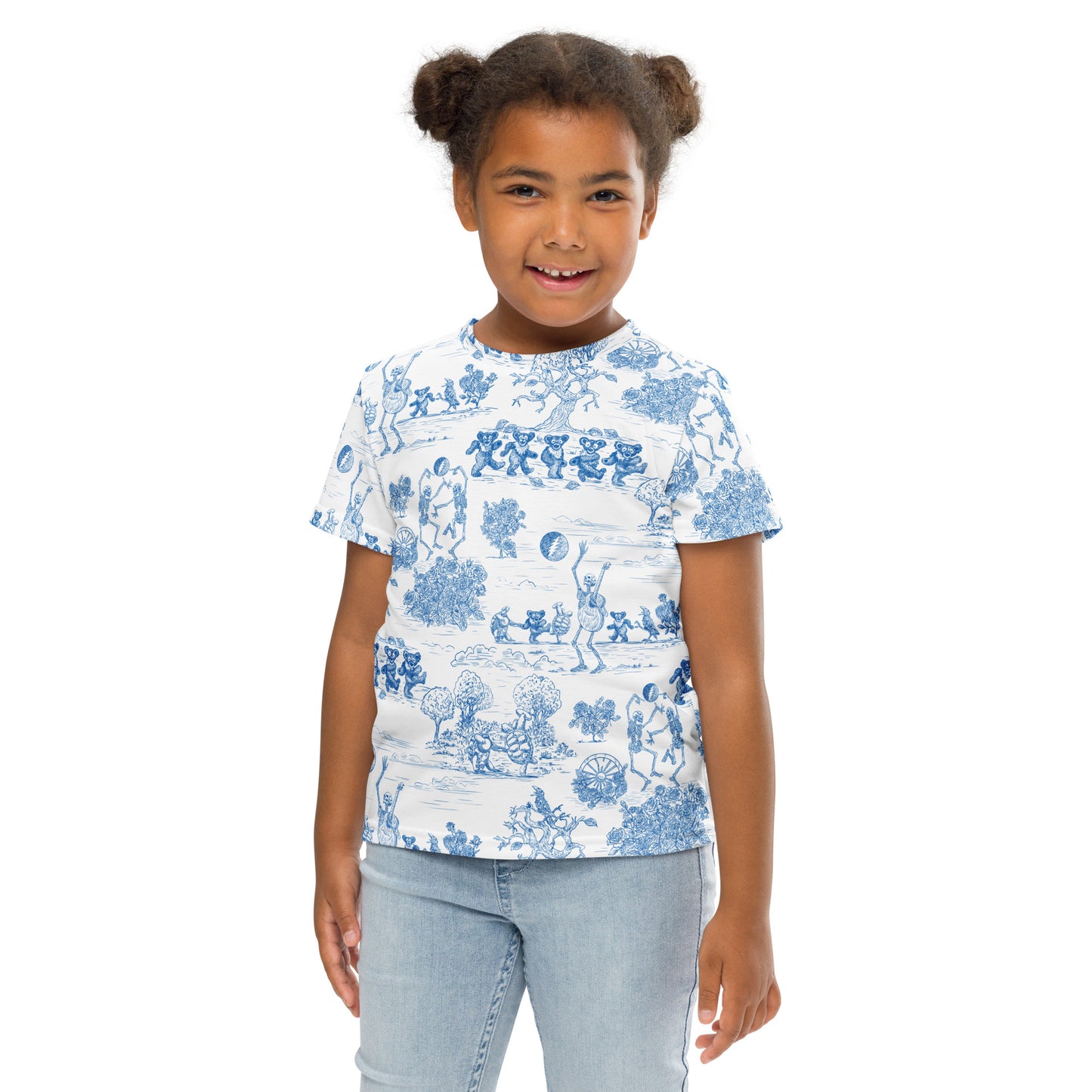 Keep On Dancin' - Blue - All Over Print - Kids Crew Neck T-Shirt