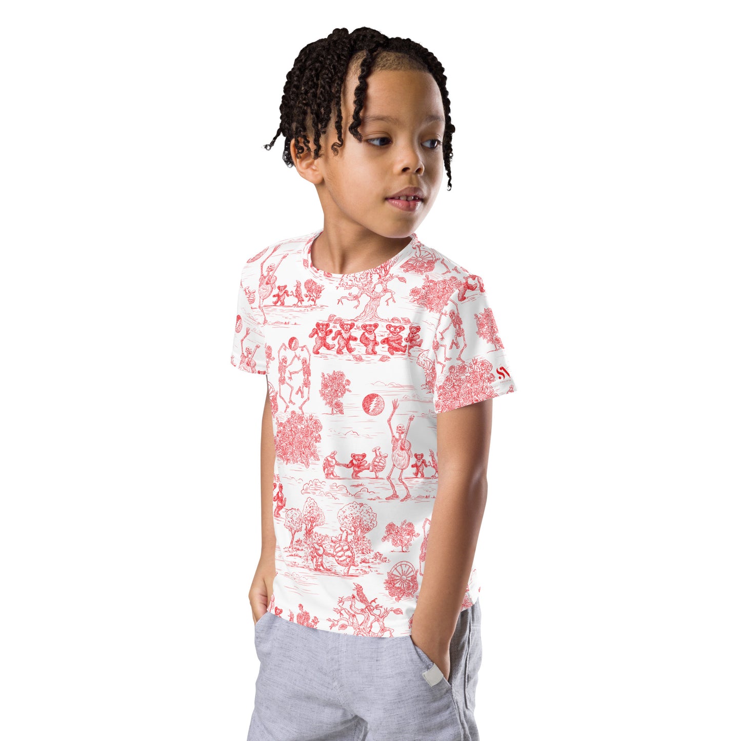 Keep On Dancin' - Red - All Over Print - Kids Crew Neck T-shirt