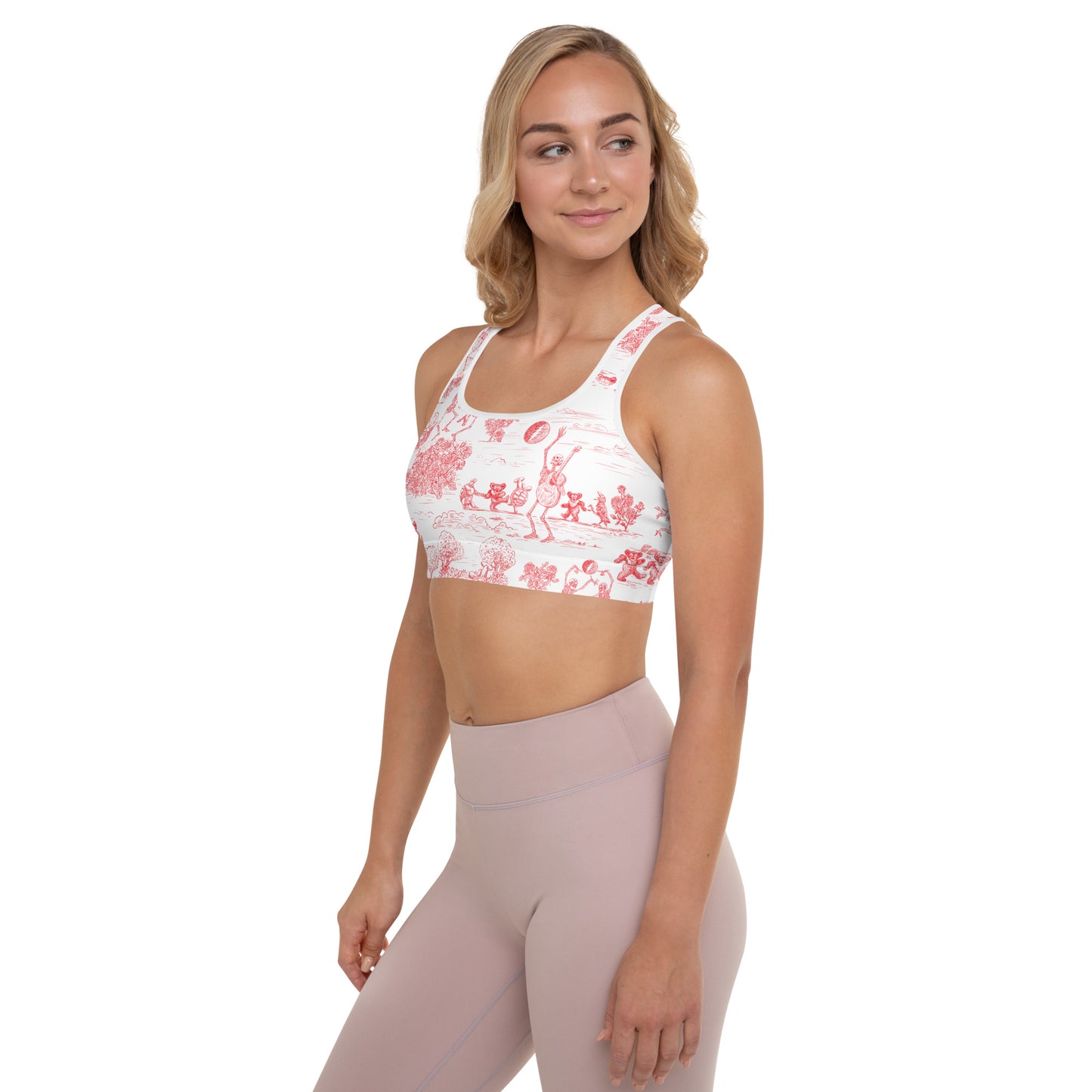 Keep on Dancin' - Red - All Over Print - Women's Padded Sports Bra