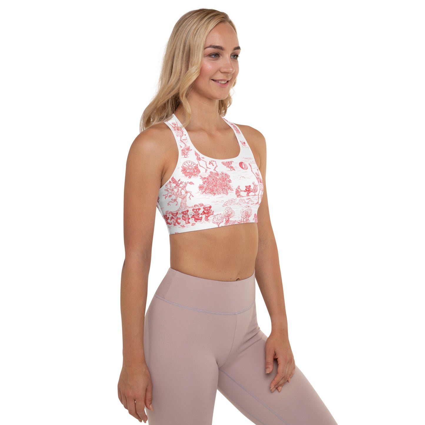 Keep on Dancin' - Red - All Over Print - Women's Padded Sports Bra