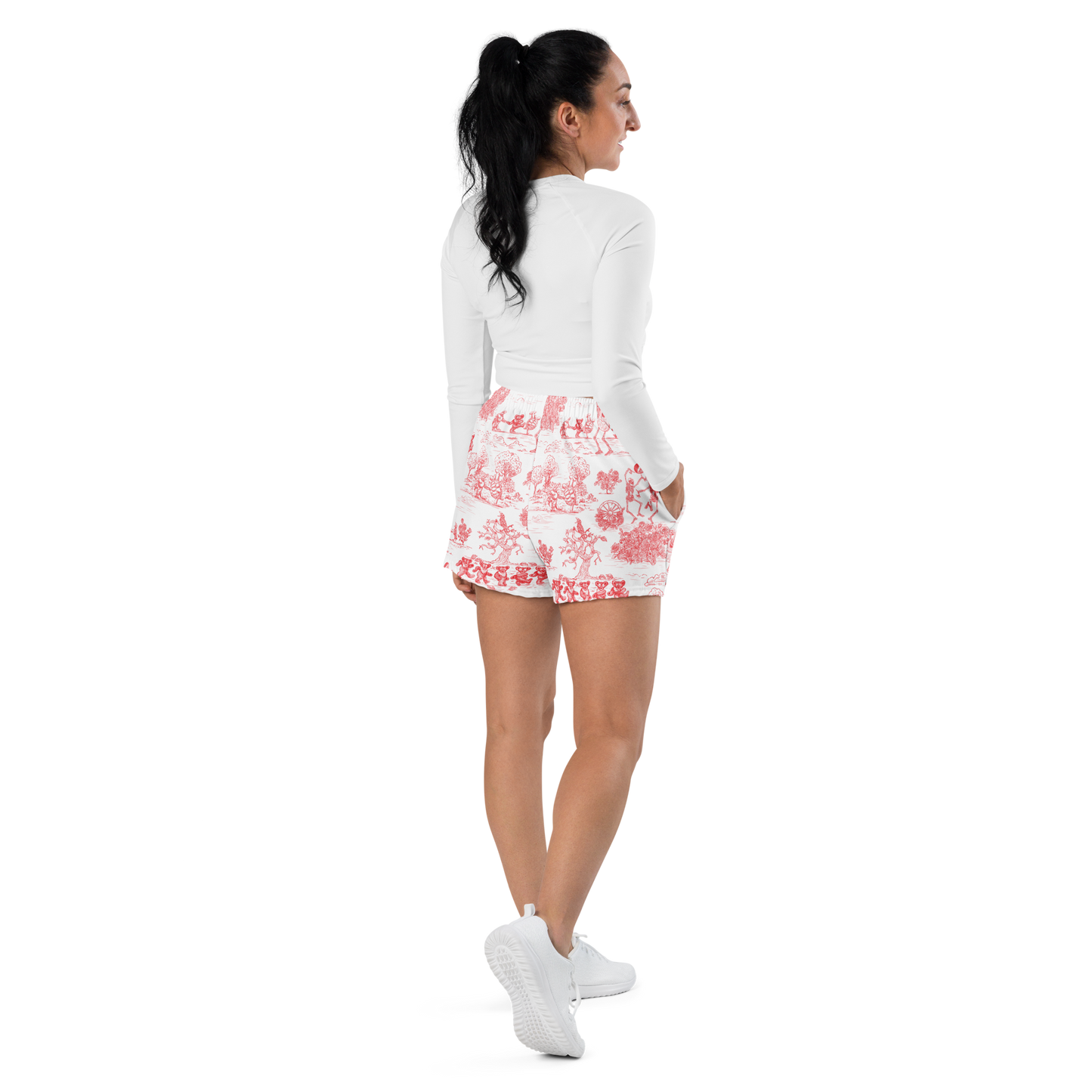 Keep On Dancin' - Red - All Over Print - Women's Athletic Shorts