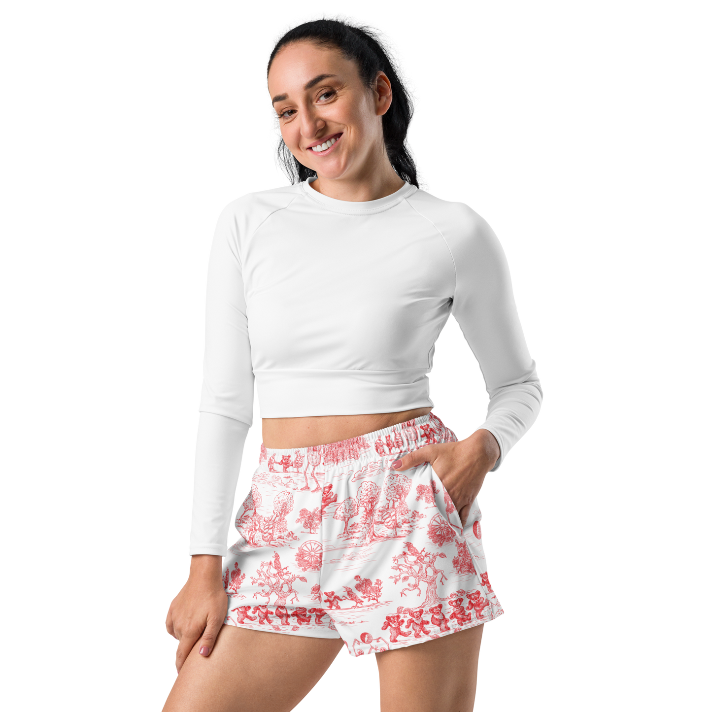 Keep On Dancin' - Red - All Over Print - Women's Athletic Shorts