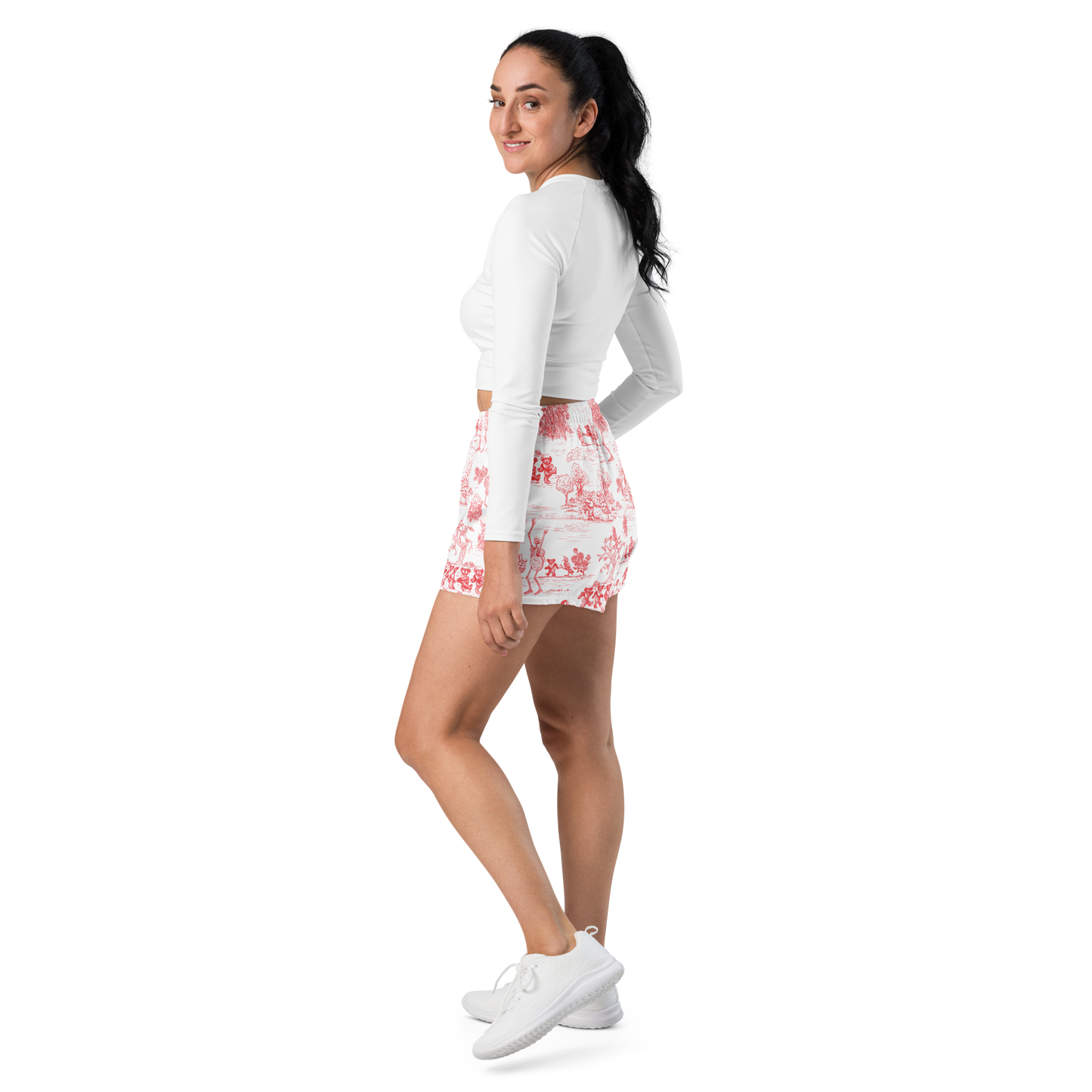 Keep On Dancin' - Red - All Over Print - Women's Athletic Shorts