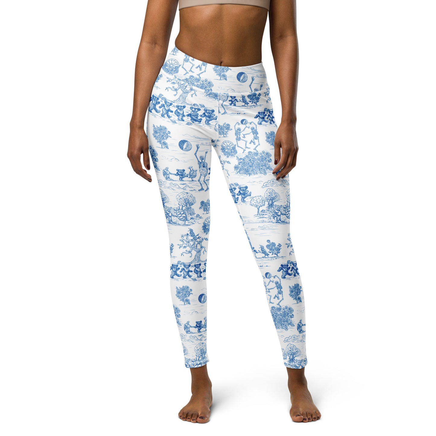 Keep On Dancin' - Blue - All Over Print - Women's Yoga Leggings