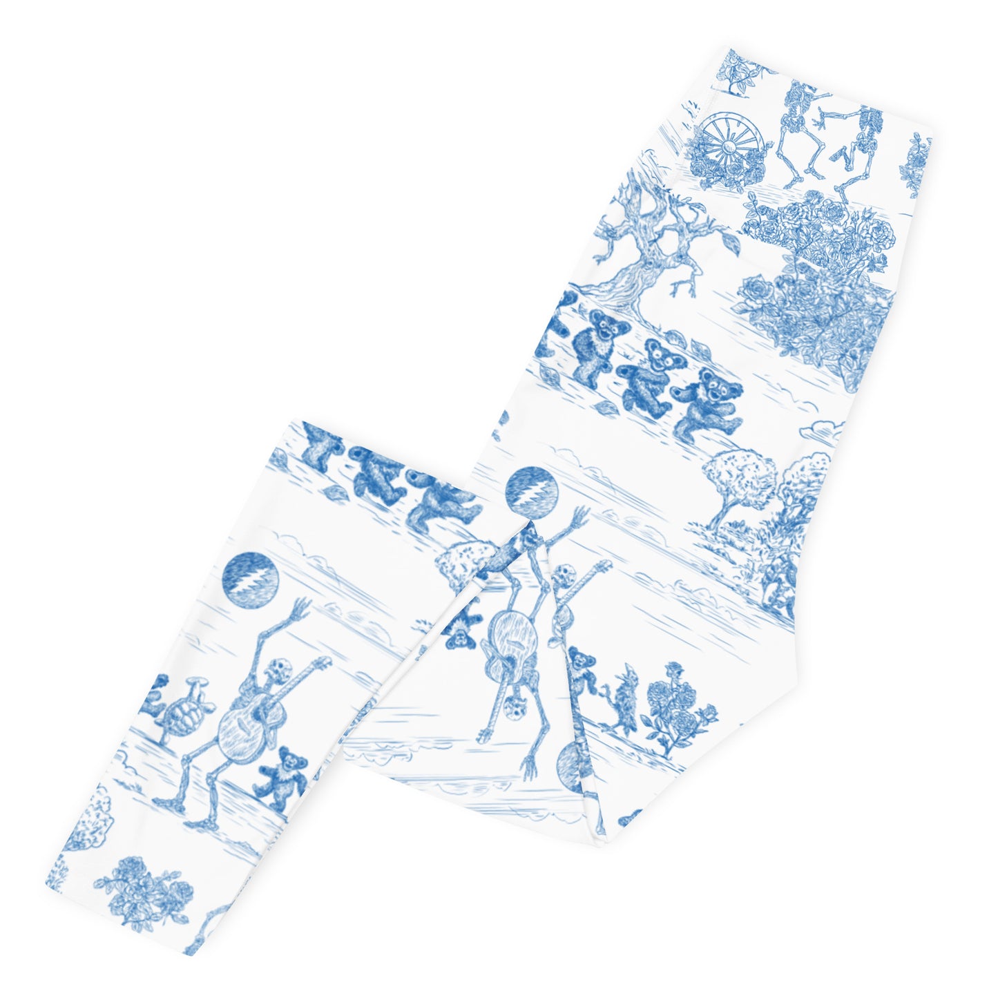 Keep On Dancin' - Blue - All Over Print - Women's Yoga Leggings