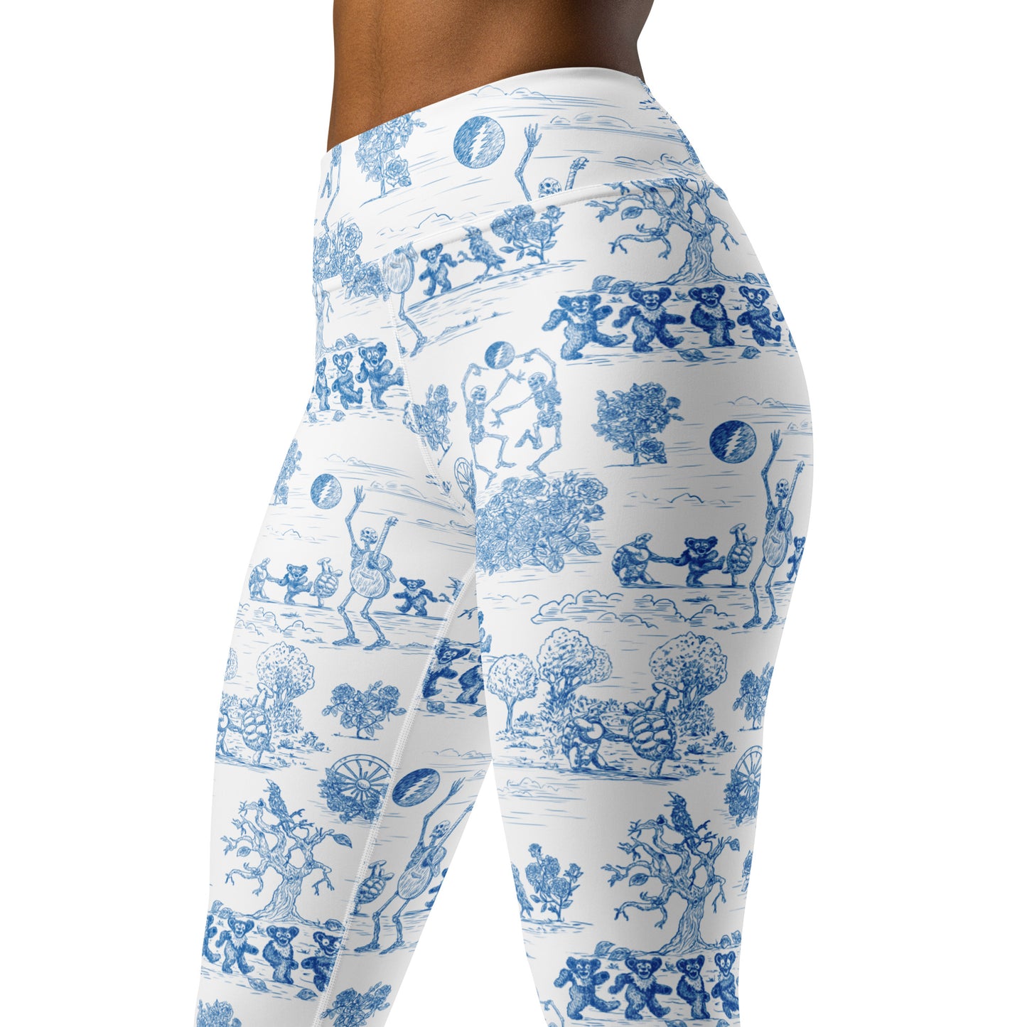 Keep On Dancin' - Blue - All Over Print - Women's Yoga Leggings