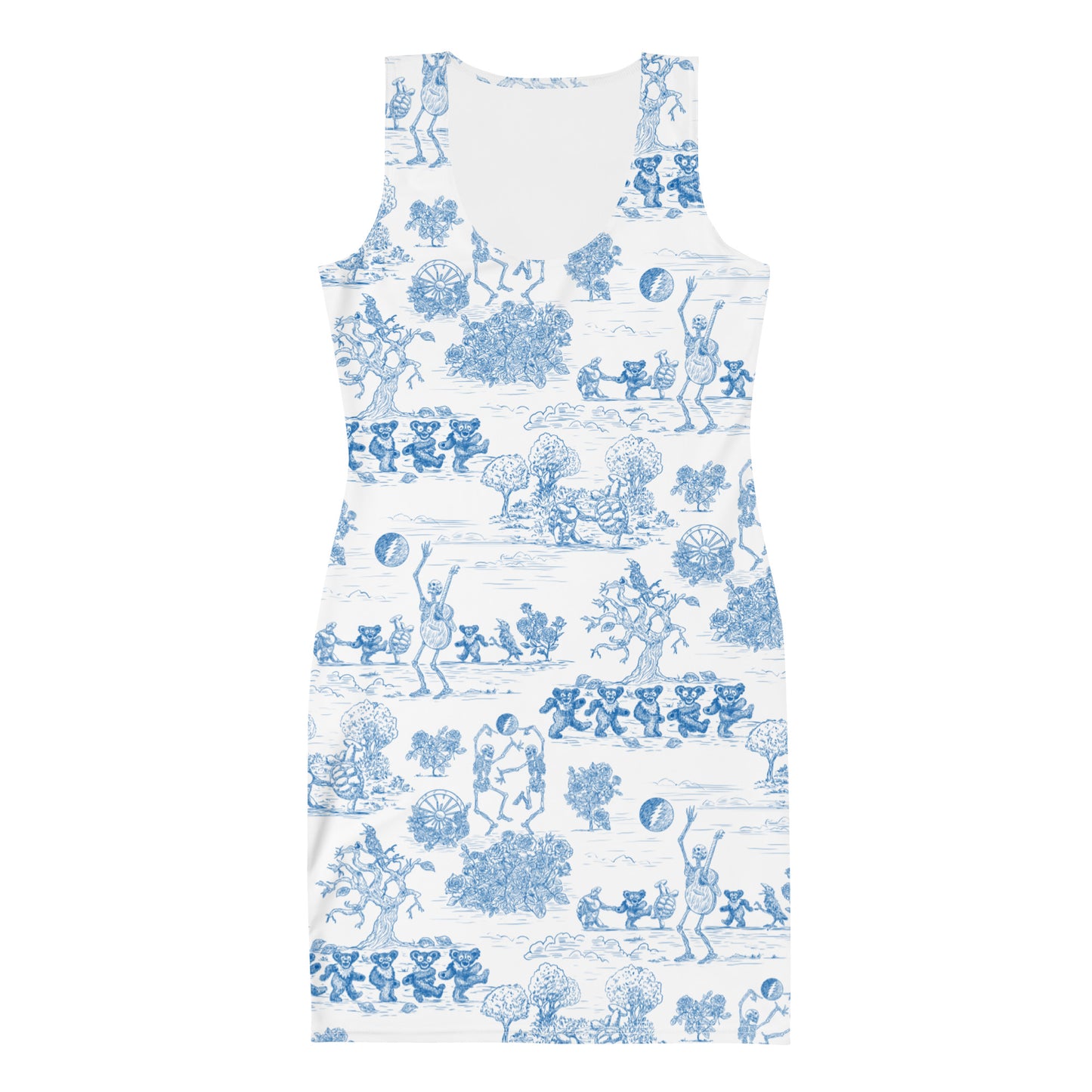 Keep On Dancin' - Blue - All Over Print - Women's Bodycon Dress