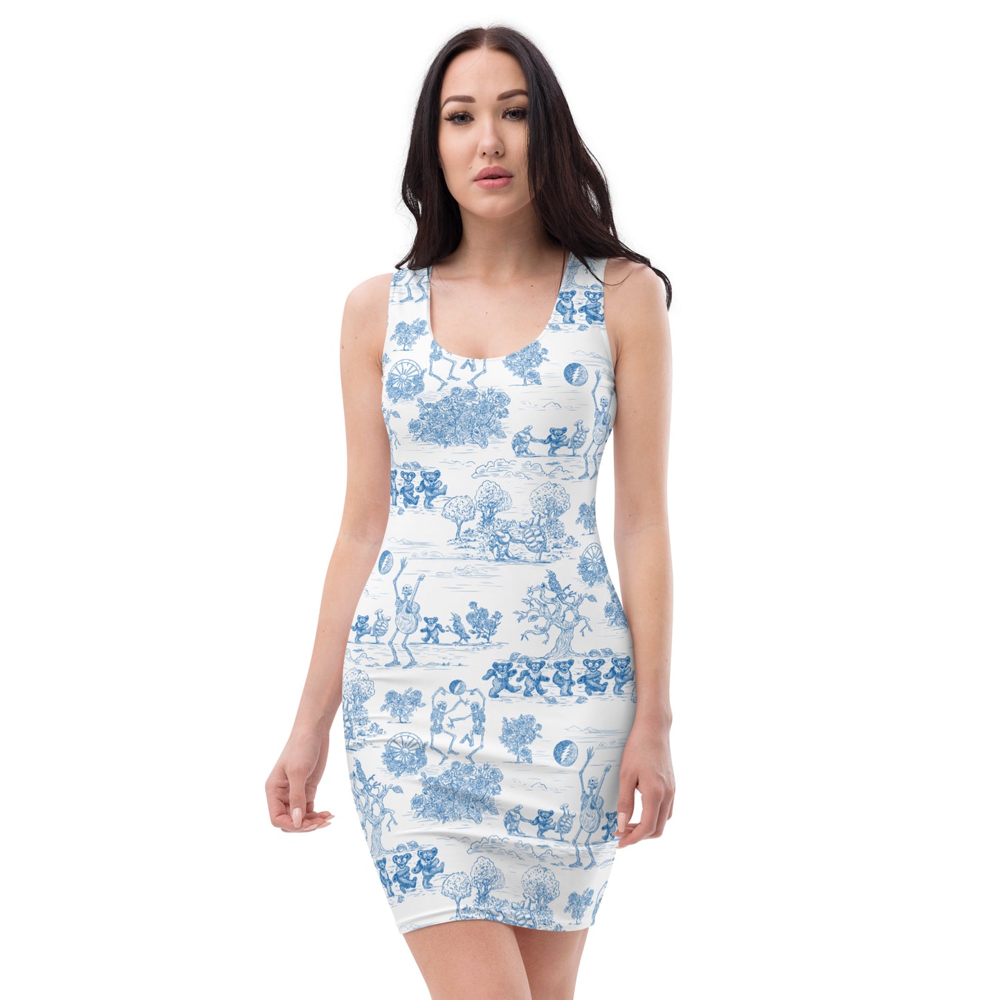 Keep On Dancin' - Blue - All Over Print - Women's Bodycon Dress