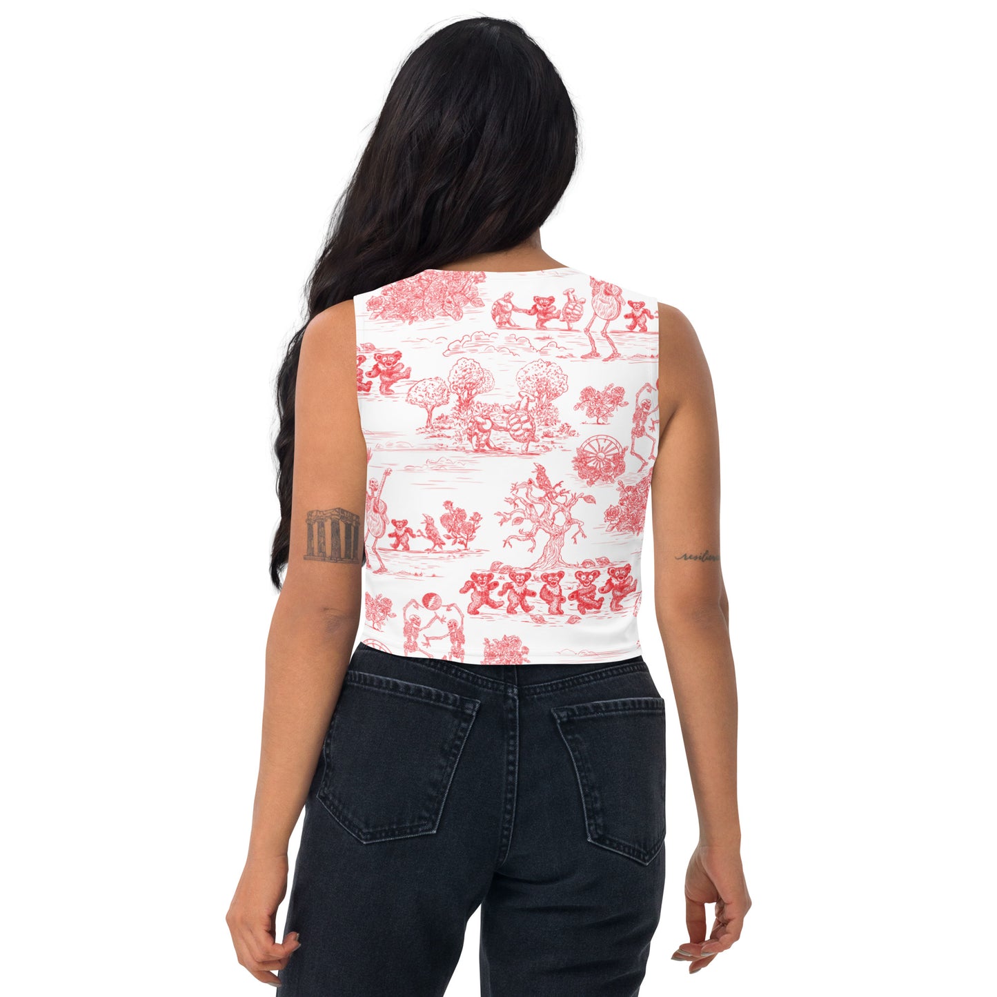 Keep on Dancin' - Red - All Over Print - Women's Muscle Crop Top