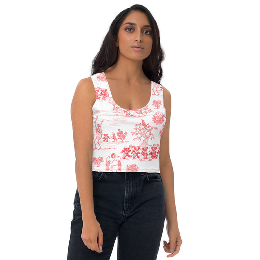 Keep on Dancin' - Red - All Over Print - Women's Muscle Crop Top