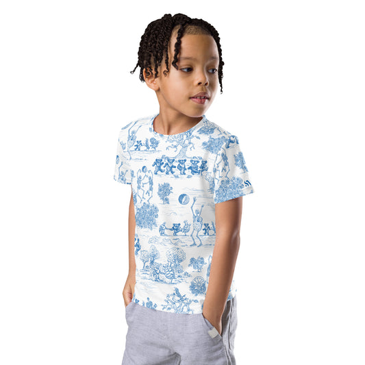 Keep On Dancin' - Blue - All Over Print - Kids Crew Neck T-Shirt