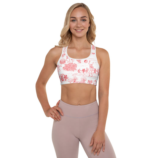 Keep on Dancin' - Red - All Over Print - Women's Padded Sports Bra