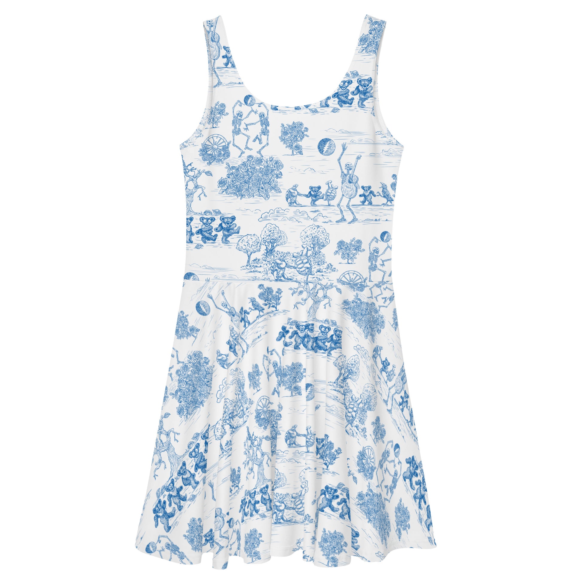 h&m floral skater dress Keep On Dancin' - Blue - All Over Print