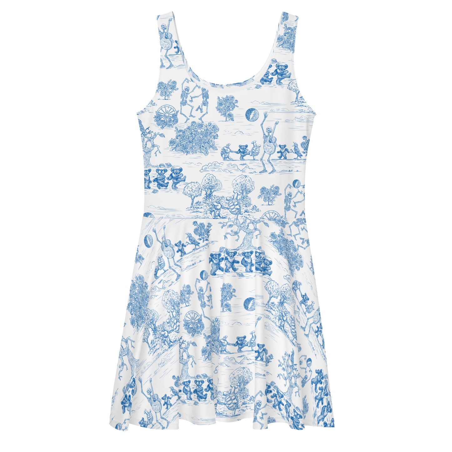 Keep On Dancin' - Blue - All Over Print - Women's Skater Dress