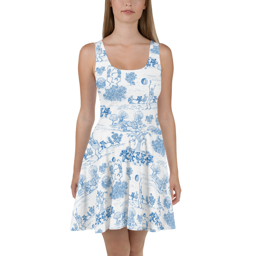 Keep On Dancin' - Blue - All Over Print - Women's Skater Dress