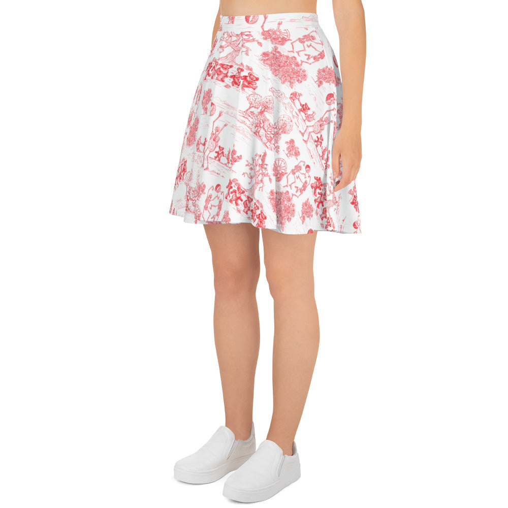 Keep on Dancin' - Red - All Over Print - Women's Skater Skirt