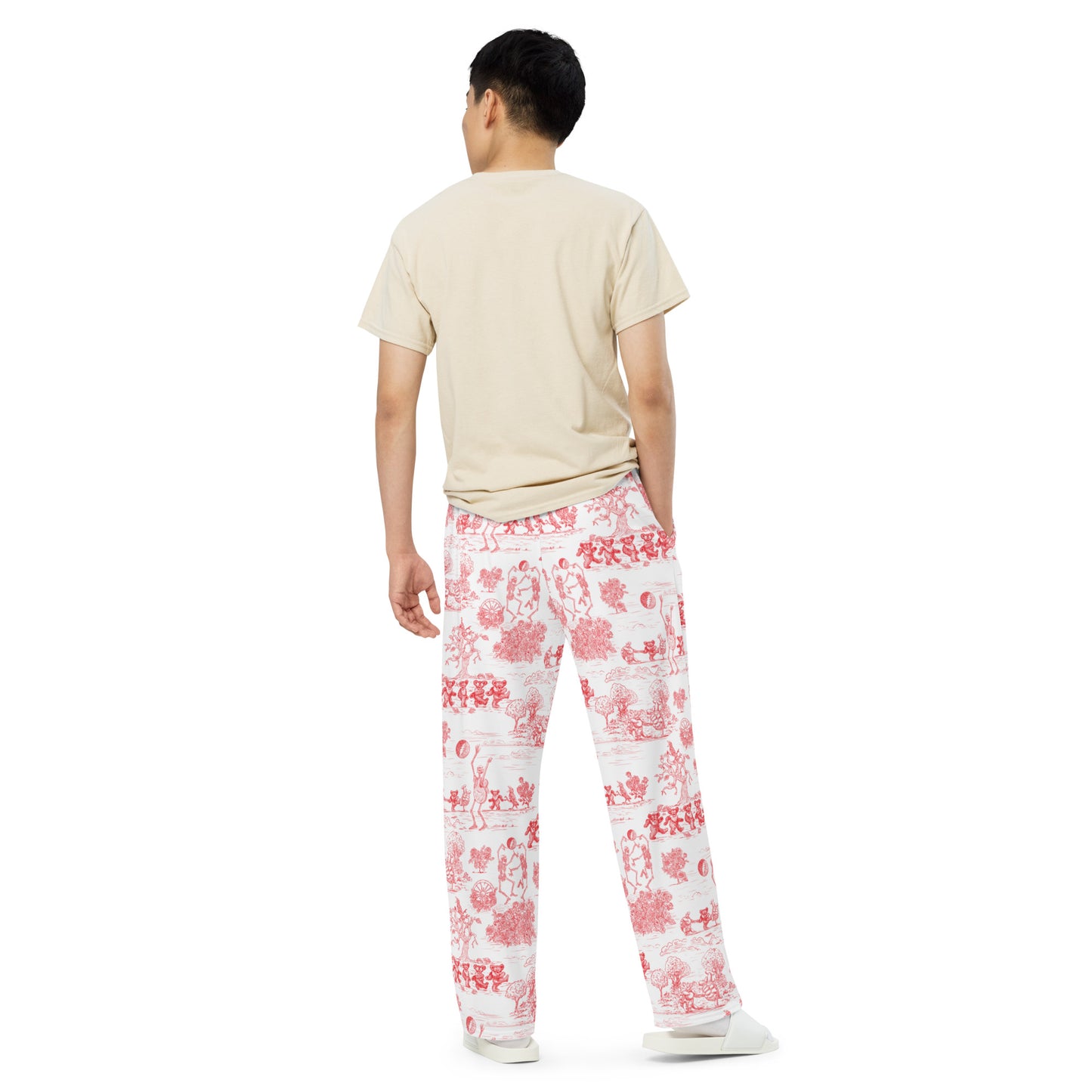 Keep On Dancin' - Red - All Over Print - Men's Wide-Leg Pants