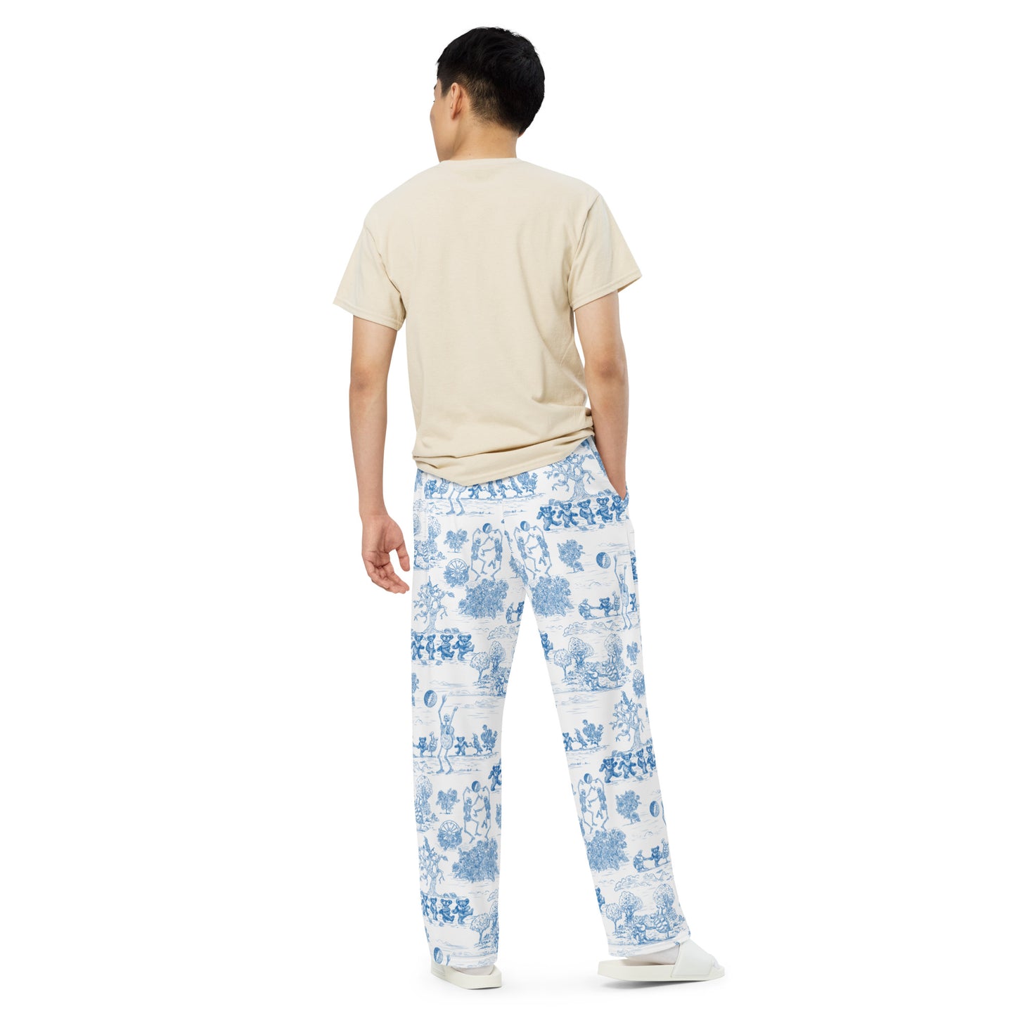 Keep On Dancin' - Blue - All Over Print - Men's Wide-Leg Pants