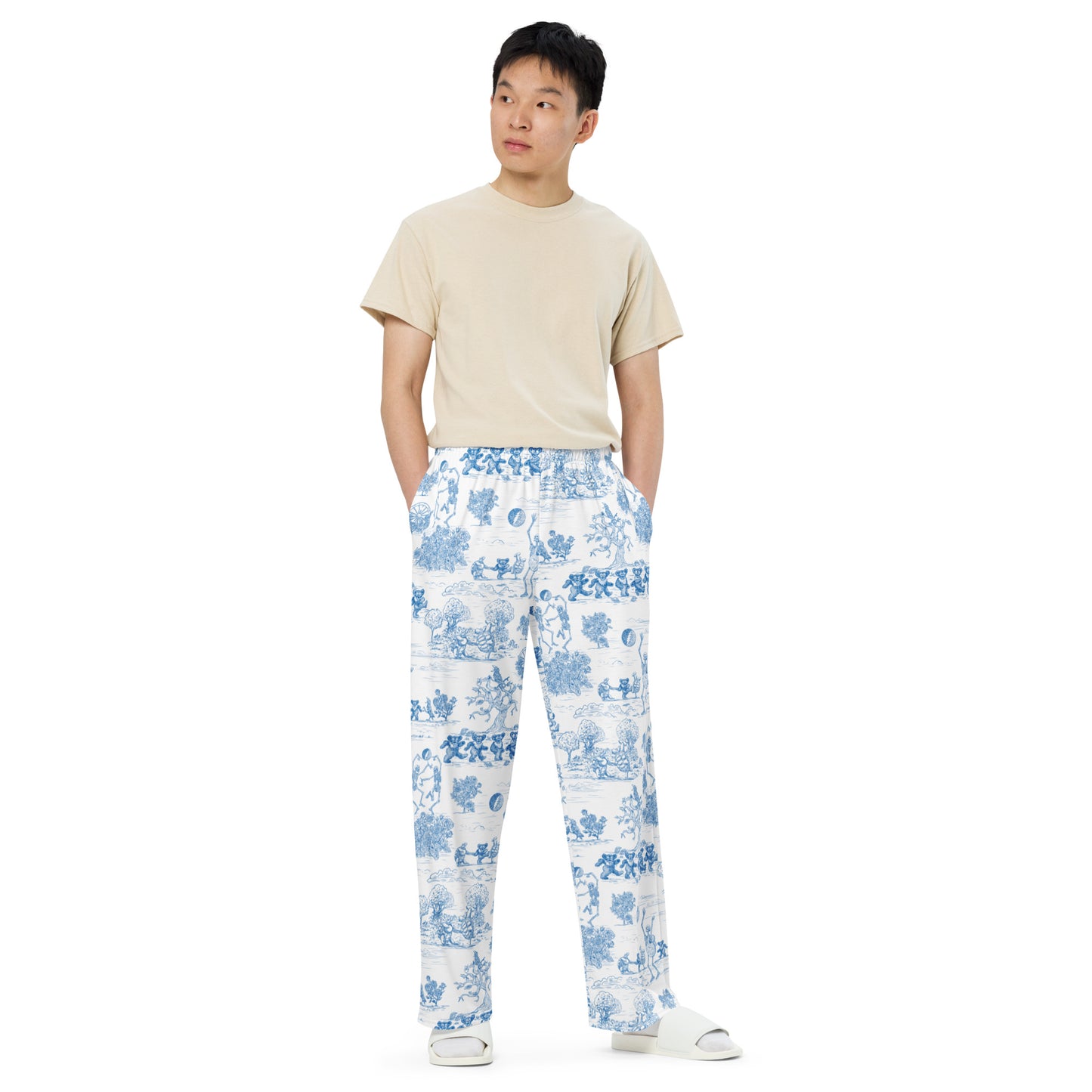 Keep On Dancin' - Blue - All Over Print - Men's Wide-Leg Pants