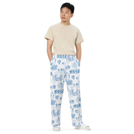 Keep On Dancin' - Blue - All Over Print - Men's Wide-Leg Pants