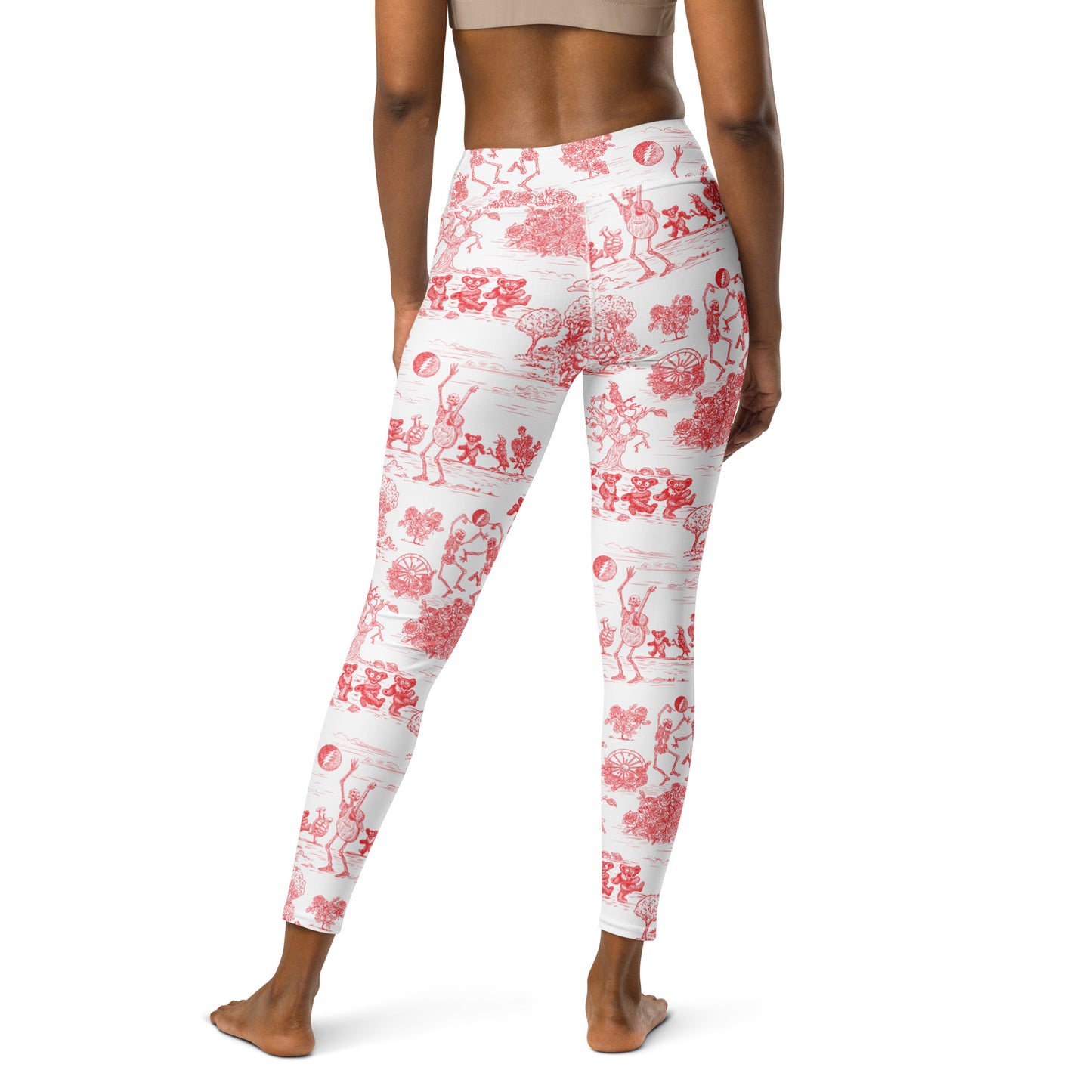 Keep On Dancin' - Red - All Over Print - Women's Yoga Leggings