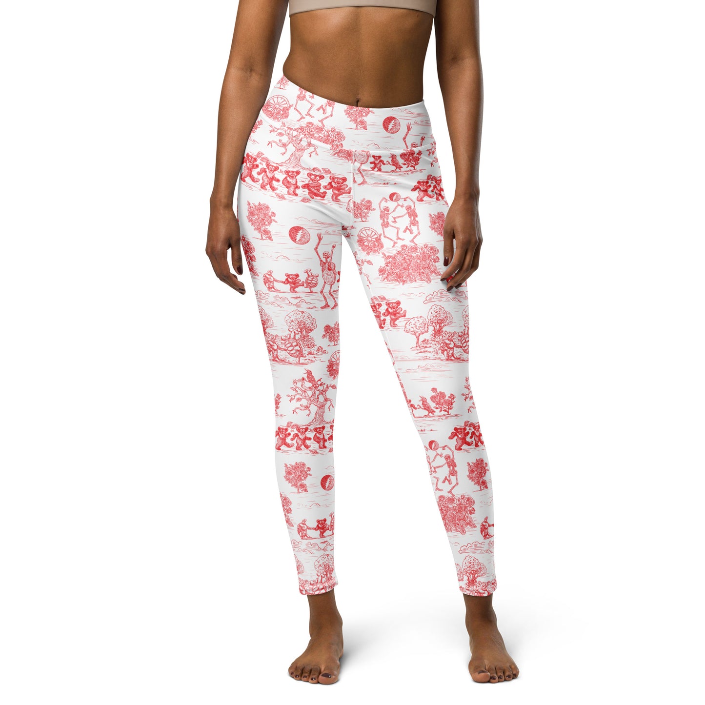 Keep On Dancin' - Red - All Over Print - Women's Yoga Leggings