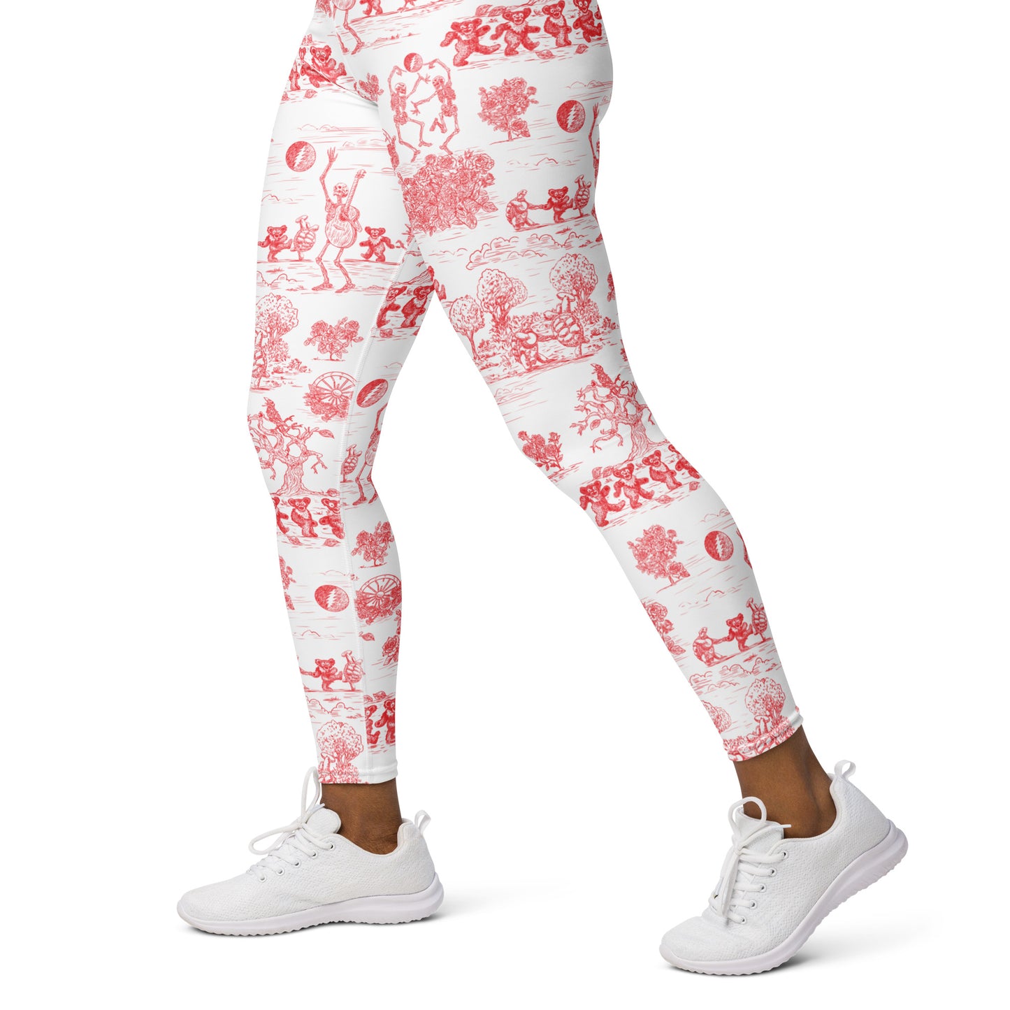 Keep On Dancin' - Red - All Over Print - Women's Yoga Leggings