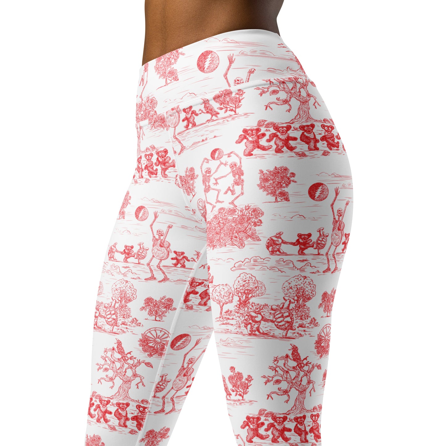 Keep On Dancin' - Red - All Over Print - Women's Yoga Leggings