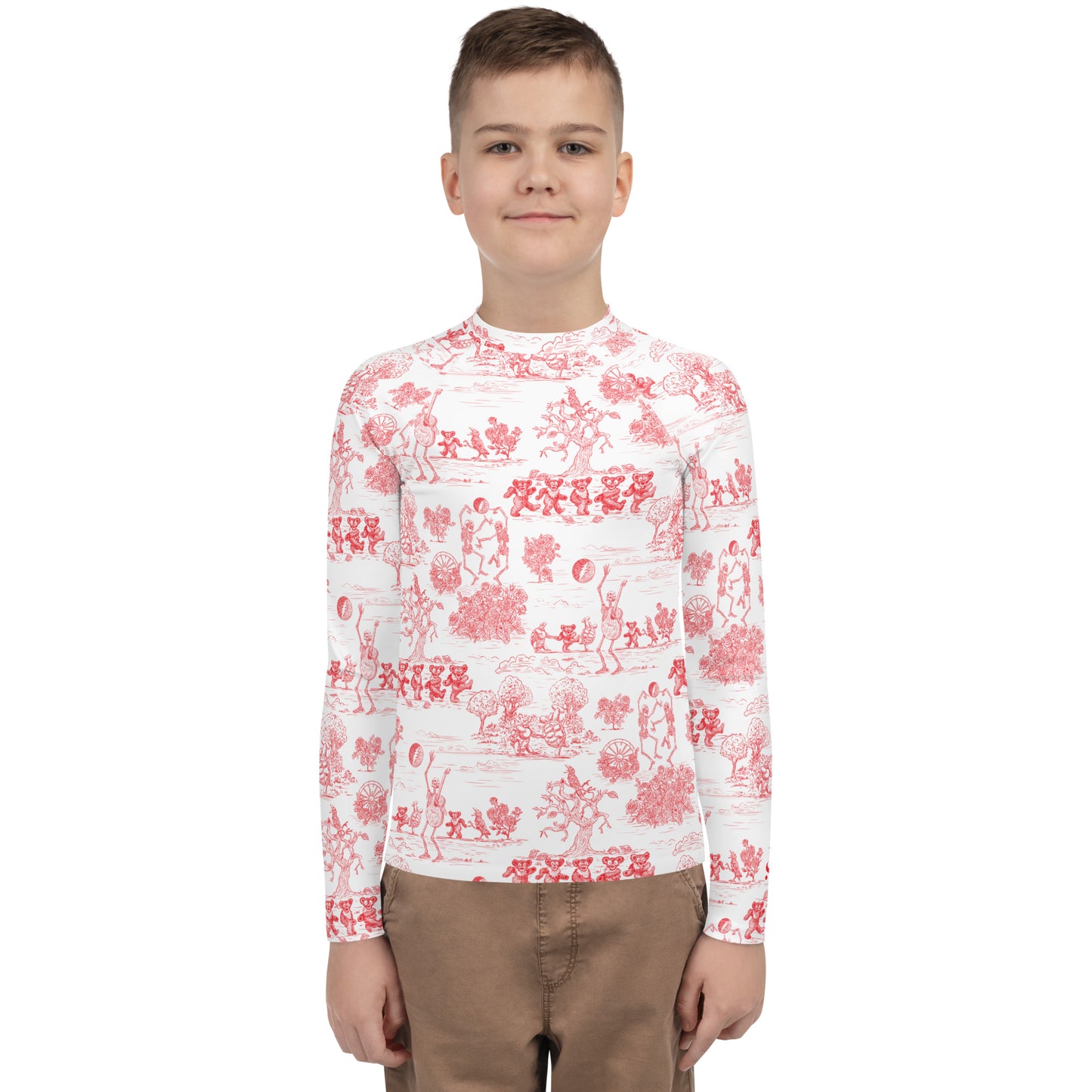 Keep On Dancin' - Red - All Over Print - Youth Rash Guard