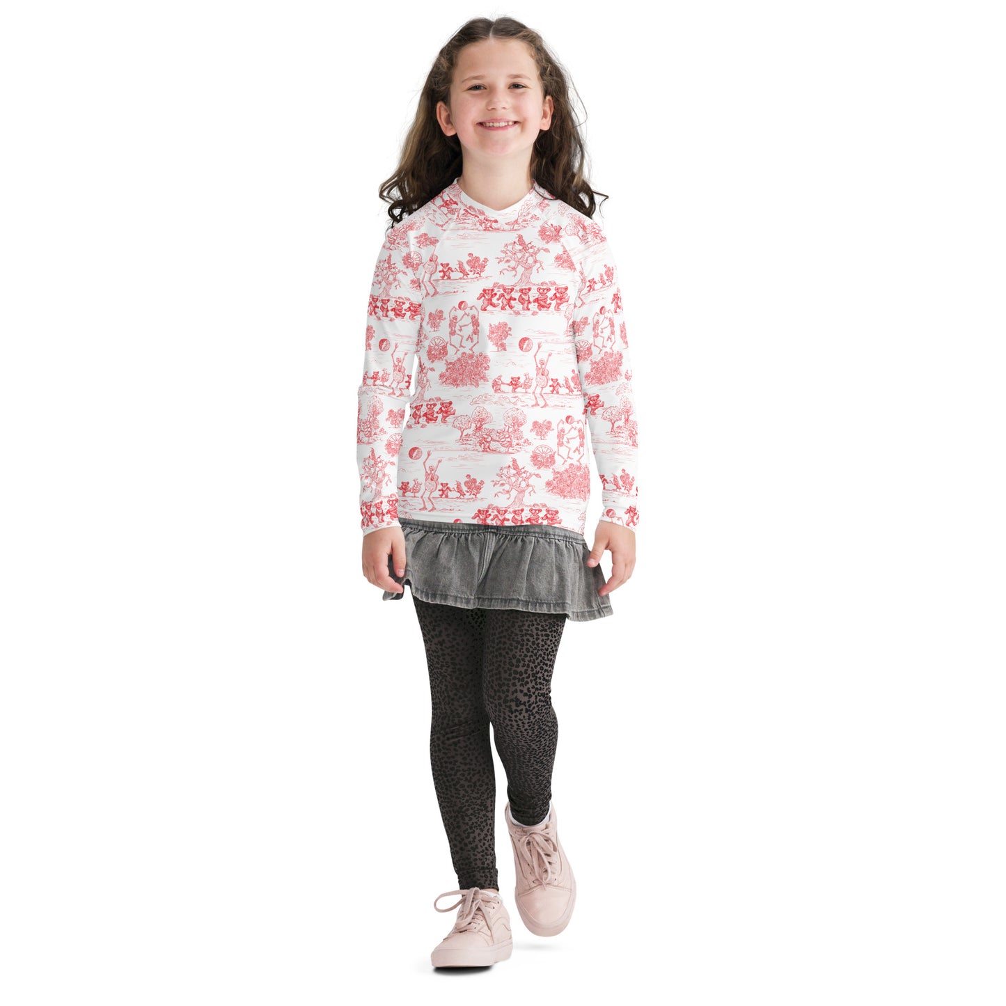 Keep On Dancin' - Red - All Over Print - Youth Rash Guard