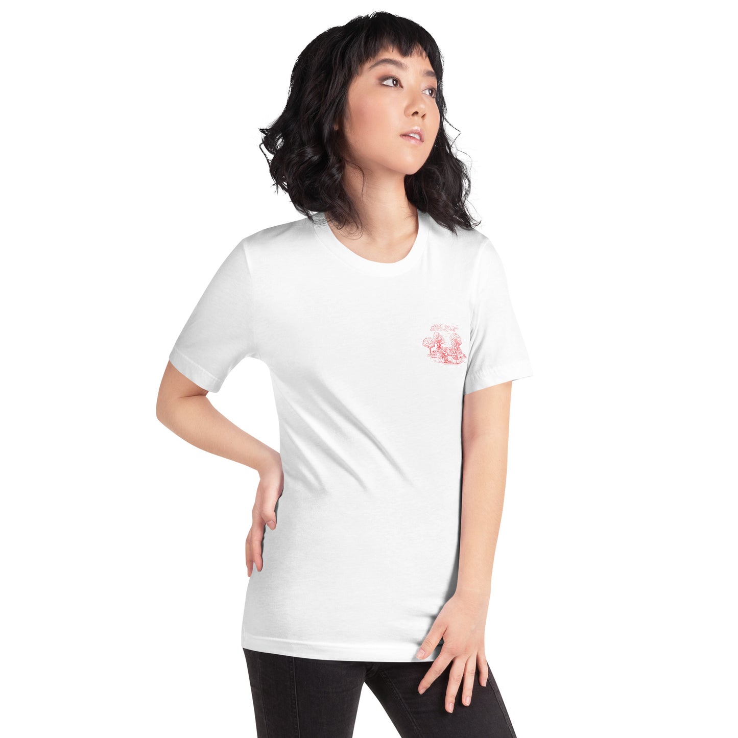 Keep on Dancin' - Red - Terrapin Chest, AOP Back - Women's T-Shirt